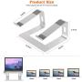 MJSWHY Laptop Stand for Desk, Aluminum Computer Stand, Ergonomic Metal Riser, Desk Accessories, Portable Holder for MacBook Air Pro, Dell XPS, Lenovo More 10-17'' Notebook Laptops-Sliver