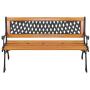 YYAO Garden Bench Outdoor Patio Bench 50'' Metal Bench Park Bench with Armrests Backrest,Hardwood Patio Furniture Bench for Porch Work Entryway Yard Lawn,Bronze & Natural