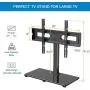 PERLESMITH Universal TV Stand Table Top TV Base for 37 to 70 inch LCD LED OLED 4K Flat Screen TVs - Height Adjustable TV Mount Stand with Tempered Glass Base, VESA 600x400mm, Holds up to 99lbs