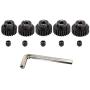 kingsea 5pcs Metal Steel 48P Pinion Gear 3.175mm Shaft 22T 23T 24T 25T 26T Pitch Gears with Screwdriver 1/10 RC Brushless Brush Motor RC Upgrade Part