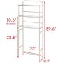 HomeBase 3 Tier Over The Toilet Bathroom Space Saver, 23'' L X 10.2'' D X 59.6'' H, Bathroom Shelf, 3 Metal Organizer-Satin Nickel