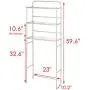 HomeBase 3 Tier Over The Toilet Bathroom Space Saver, 23'' L X 10.2'' D X 59.6'' H, Bathroom Shelf, 3 Metal Organizer-Satin Nickel HomeBase 3 Tier Over The Toilet Bathroom Space Saver, 23'' L X 10.2'' D X 59.6'' H, Bathroom Shelf, 3 Metal Organizer-Satin Nickel
