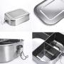 Stainless Steel Bento Box Lunch Containers For Adults Leakproof 3 Compartment Metal Bento Lunch Box Food Container For Kids (1400ml/47oz)