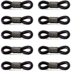 Yantu 10 Pcs Rubber Connectors for Eyeglasses Eyeglass Chain Ends for Eye Glasses Holder Necklace Chain (Black)