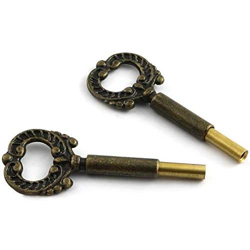 DZS Elec 2pcs Bronze Lamp Socket Metal Key Switch Handle Turn Knobs Brass Finish