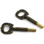 DZS Elec 2pcs Bronze Lamp Socket Metal Key Switch Handle Turn Knobs Brass Finish