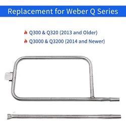 X Home Burner Tube Set for Weber Q3200 Q3000 Q300 Q320 57060001 586002, Stainless Steel Grill Parts, Universal for Weber 65032 60036