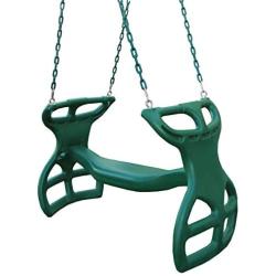 Swing-N-Slide WS 3452 Heavy Duty Two Person Dual Glider Swing, with Coated Chains to Prevent Pinching, 18'' W x 25 in H x 40'' L, Green