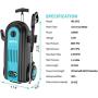 iRozce Pressure Washer, 3500PSI 1.75GPM Electric Power Washer with Foam Cannon, Metal Adapter, Quick Connector Nozzles for Driveway, Deck, Patio Furniture, Car Washing, Blue