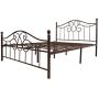 Vintage Sturdy Queen Size Metal Bed Frame with Headboard and Footboard Basic Bed Frame No Box Spring Needed ,Queen, Antique Brown.