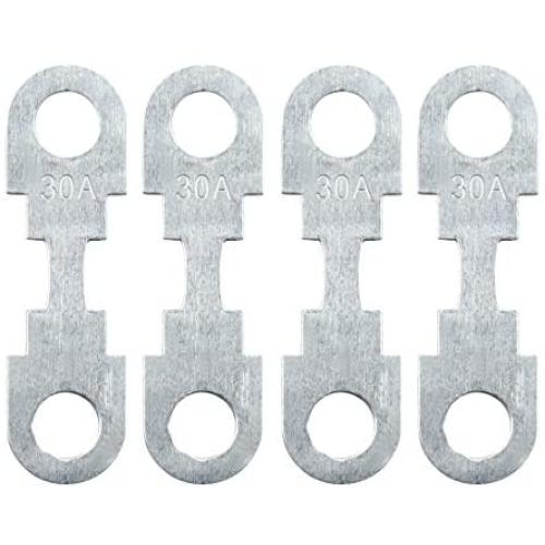 uxcell 4pcs 30A Flat Fuse Strip Metal Silver Tone for Car Automotive DC 32V 42x12mm