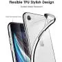 DTTO Compatible with iPhone SE Case 2020, Clear Soft TPU Cover Case [Lightening Series] with Metal Luster Edge for iPhone 7/8/SE 2020, 4.7 inch, Silver