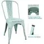 Devoko Metal Indoor-Outdoor Chairs Distressed Style Kitchen Dining Chairs Stackable Side Chairs with Back Set of 4 (Blue) Devoko Metal Indoor-Outdoor Chairs Distressed Style Kitchen Dining Chairs Stackable Side Chairs with Back Set of 4 (Blue)