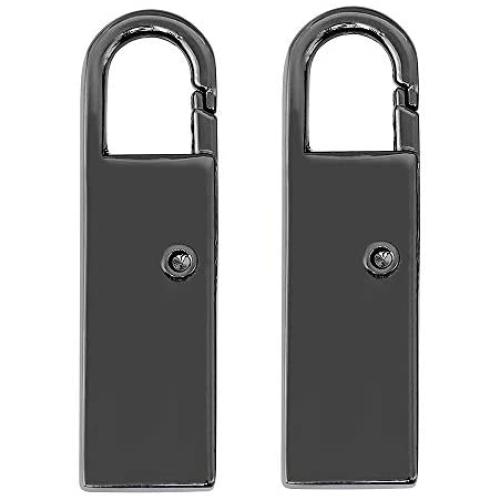 IParts Zipper Pull Tap Replacement for Suitcases Backpacks, Black Metal Zipper Handle Mend Fixer for Luggage Jacket, Set of 2