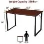 KINGSO Computer Desk 47'' Study Writing Desk for Home Office, Modern Simple Design PC Laptop Desk, Wood Notebook Writing Table, Metal Frame Study Desk (Teak) KINGSO Computer Desk 47'' Study Writing Desk for Home Office, Modern Simple Design PC Laptop Desk, Wood Notebook Writing Table, Metal Frame Study Desk (Teak)