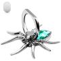 Spider Phone Ring Stand Finger Kickstand, Allengel 360 Rotation Animal Zircon Finger Phone Ring Stand for Cell Phone (Emerald)
