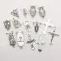 100g (60pcs) Antique Silver Cross Jesus Maria Our Lady Miraculous Centerpiece Crucifix Medal Charms Pendants for Crafting, Jewelry Findings Making Accessory For DIY Rosary Necklace Bracelet (M154) 100g (60pcs) Antique Silver Cross Jesus Maria Our Lady Miraculous Centerpiece Crucifix Medal Charms Pendants for Crafting, Jewelry Findings Making Accessory For DIY Rosary Necklace Bracelet (M154)