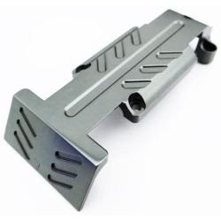 Summit 1:10 Aluminum Alloy Rear Skid Plate Hop Up Upgrade, Grey/Gun Metal by Atomik RC - Replaces Part 5337