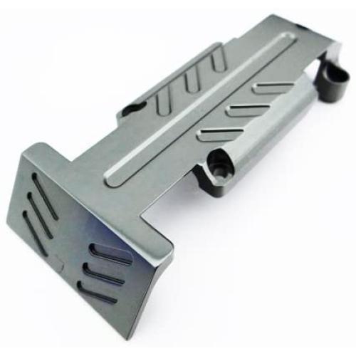 Summit 1:10 Aluminum Alloy Rear Skid Plate Hop Up Upgrade, Grey/Gun Metal by Atomik RC - Replaces Part 5337