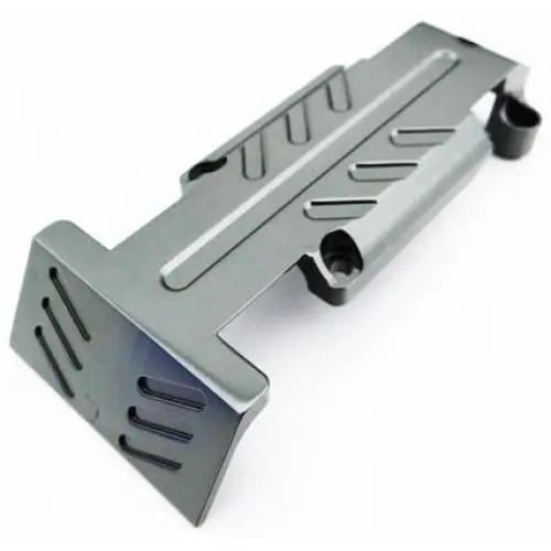 Atomik RC Alloy Rear Skid Plate, Grey fits The 1/10 E-Revo and Other Models - Replaces Part 5337