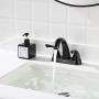 PARLOS Two-Handle Bathroom Sink Faucet with Metal Drain Assembly and Supply Hose Lead-Free cUPC Mixer Double Handle Tap Deck Mounted Oil Rubbed Bronze, 13597