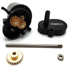 JVSISM for WPL D12 1/10 RC Truck Car Upgrade Parts Metal Transmission Gearbox Gear Box with Metal Gear Set Accessories,Titanium