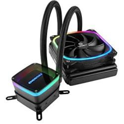 Enermax Aquafusion 120 Addressable RGB AIO CPU Liquid Cooler, AMD AM4/Intel LGA 1200/1151, Dual Chamber Pump, 5V 3-PIN ARGB, 5-Yr Warranty