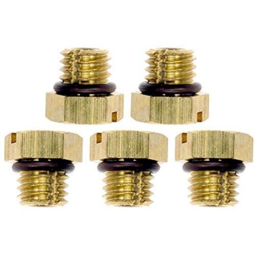 APDTY 141416 Diesel Fuel Filter Water Seperator Air Bleeder Screw & Oring (5 Upgraded Brass Metal Design; Screws Into The Top Of The Fuel Filter Water Seperator Assembly; Replaces 97363195, 12642623)