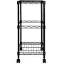Oceanstar 2-Tier Metal Rolling File Cart, Black