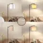 Rottogoon Floor Lamp for Living Room, LED Standing Lamp with 2 Lamp Shades Tall Industrial Floor Lamp Reading for Bedroom, Office (9W LED Bulb, Beige & White Shades Included) -Oil-Rubbed Bronze