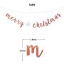 Rose Gold Glitter Merry Christmas Banner-Great for Christmas Party Decor- Holiday Home Mantle Fireplace Party Decorations