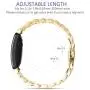 Shangpule Compatible for Fitbit Inspire HR / Inspire 2 / Inspire Bands , Stainless Steel Metal Replacement Wrist Band for Fitbit Inspire Women Man Large Small (Gold)