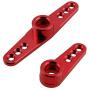 Hobbypark 2pcs Metal Aluminum 25T Servo Horn Steering Arms (Double & Single) for RC Models Car Truck Buggy Replacement Parts (Red)
