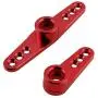 Hobbypark 2pcs Metal Aluminum 25T Servo Horn Steering Arms (Double & Single) for RC Models Car Truck Buggy Replacement Parts (Red)