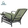 MFSTUDIO Patio Recliner Chair Metal Adjustable Back Outdoor Lounge Chair with 100% Olefin Cushion(Green)