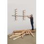 Bora Wood Organizer and Lumber Storage Metal Rack with 6-Level Wall Mount – Indoor and Outdoor Use, In Orange | PBR-001