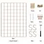 SONGMICS Grid Panel, Photo Wall Display, Metal Mesh Wall Decor, Multifunctional Hanging Picture Wall, DIY, Art Display, S Hook, Clip, Hemp Cord, Set of 2, Rose Gold, ULPP01DR SONGMICS Grid Panel, Photo Wall Display, Metal Mesh Wall Decor, Multifunctional Hanging Picture Wall, DIY, Art Display, S Hook, Clip, Hemp Cord, Set of 2, Rose Gold, ULPP01DR