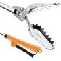 FTH All Stainless Steel Grabber Reacher 48'' Pickup Tool Heavy Duty Trash Picker Log BBQ Fireplace pits Snake Tongs