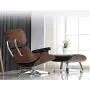 Mid Century Lounge Chair and Ottoman, Expanded Size Classic Modern Chair, Top Grain Leather Palisander Wood, Heavy Duty Base Support for Living Room, Study, Lounge, Office