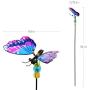 Exhart WindyWing PurpButterfly Metal Garden Stake with Fluttering Glass Wings & Acrylic Beads - Butterfly Metal Stake in Glass & Metal- Cute Butterfly Decorations for the Garden, Yard & Patio, 6 x 30”