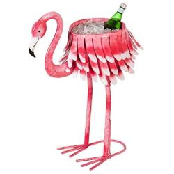 Metal Flamingo Chiller/Planter - 26 x 11 x 31 Inches