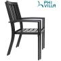 PHI VILLA 3 Piece Outdoor Patio Bistro Dining Set, Slatted Metal Round Table & 2 Patio Chairs, Outdoor Furniture Set for Porch, Deck