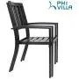PHI VILLA 3 Piece Outdoor Patio Bistro Dining Set, Slatted Metal Round Table & 2 Patio Chairs, Outdoor Furniture Set for Porch, Deck