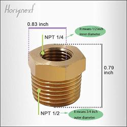 Horiznext air hose coupling brass straight reducing adaptor npt 1/2 x 1/4 inch (pack of 4)