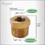 Horiznext air hose coupling brass straight reducing adaptor npt 1/2 x 1/4 inch (pack of 4)