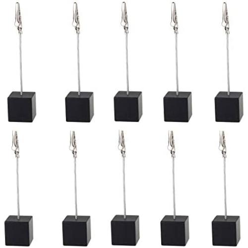 Metal Alligator Clip Stick 10 Pieces, Modeling Tool Set with 1Pc Plastic Base for Airbrush Hobby Model Parts Models Assemble -Square Shape Black