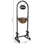 Sunnydaze Hanging Basket Planter Stand with Metal Welcome Sign, Indoor/Outdoor Plant Holder, 45 Inch Sunnydaze Hanging Basket Planter Stand with Metal Welcome Sign, Indoor/Outdoor Plant Holder, 45 Inch