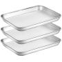 Baking Sheet Pan for Toaster Oven, Stainless Steel Baking Pans Small Metal Cookie Sheets by Umite Chef, Superior Mirror Finish Easy Clean, Dishwasher Safe, 9 x 7 x 1 inch, 3 Piece/set