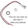 mxuteuk 5 Pcs 12V-24V 6mm 1/4'' LED Metal Indicator Light Raised Head Waterproof Signal Lamp Red Yellow Blue Green White with Wire for Car Truck Boat M6-12T