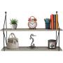 Sorbus Floating Shelf with Metal Brackets — Wall Mounted Rustic Wood Wall Storage, Decorative Hanging Display for Trophy, Photo Frames, Collectibles, and Much More (2-Tier – Grey)